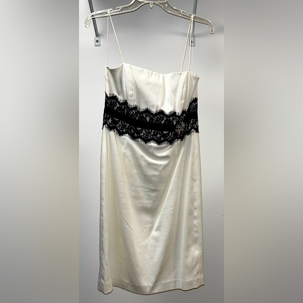 👠Donna Morgan Summer Party Dress – Classic Black & White with Sparkle …